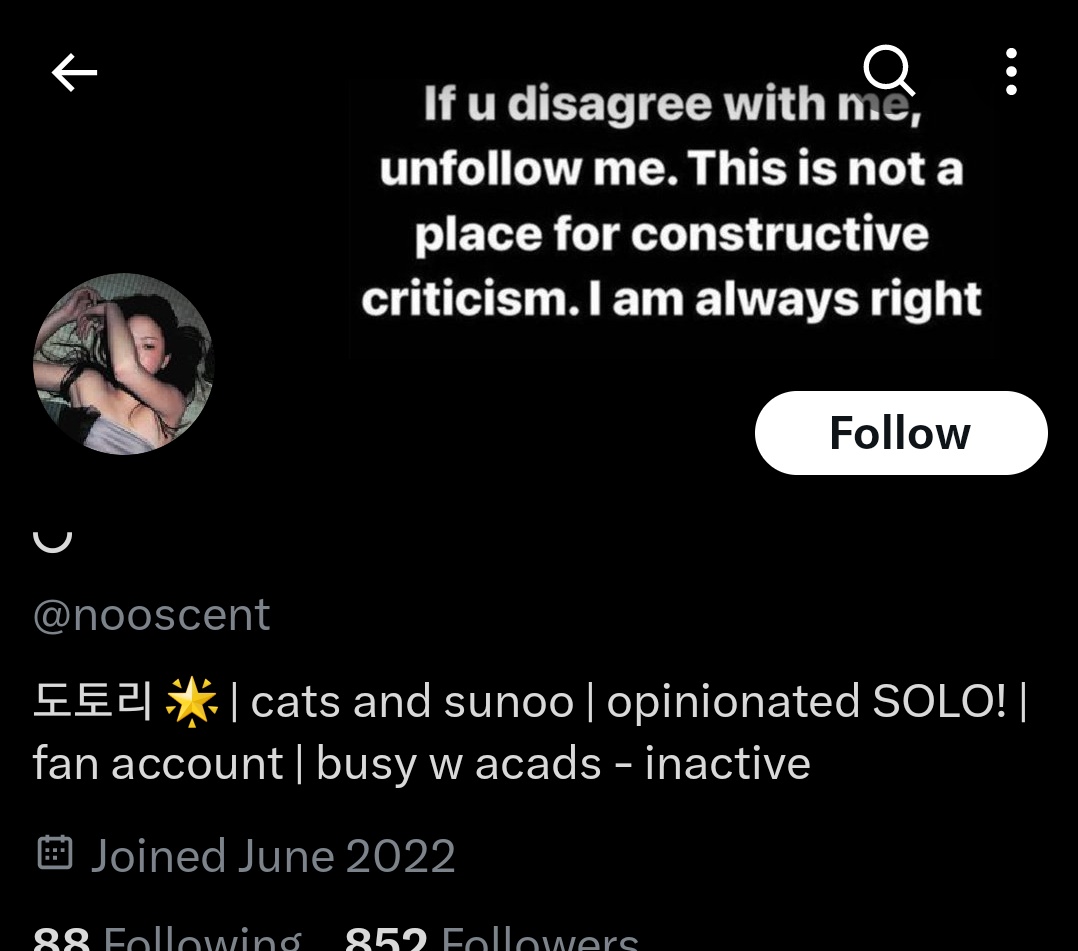 IMPORTANT REPORT 🚨

This 🦊akgae is constantly cyberbul1y 🐆 . Currently spreading false narration to encourage others to target h@rass 🐆 

REPORT THIS ACC AND POST IMMEDIATELY ‼️

ACC📎x.com/nooscent

POST📎tinyurl.com/23e34cnn

Report under
- Inciting h@rassment