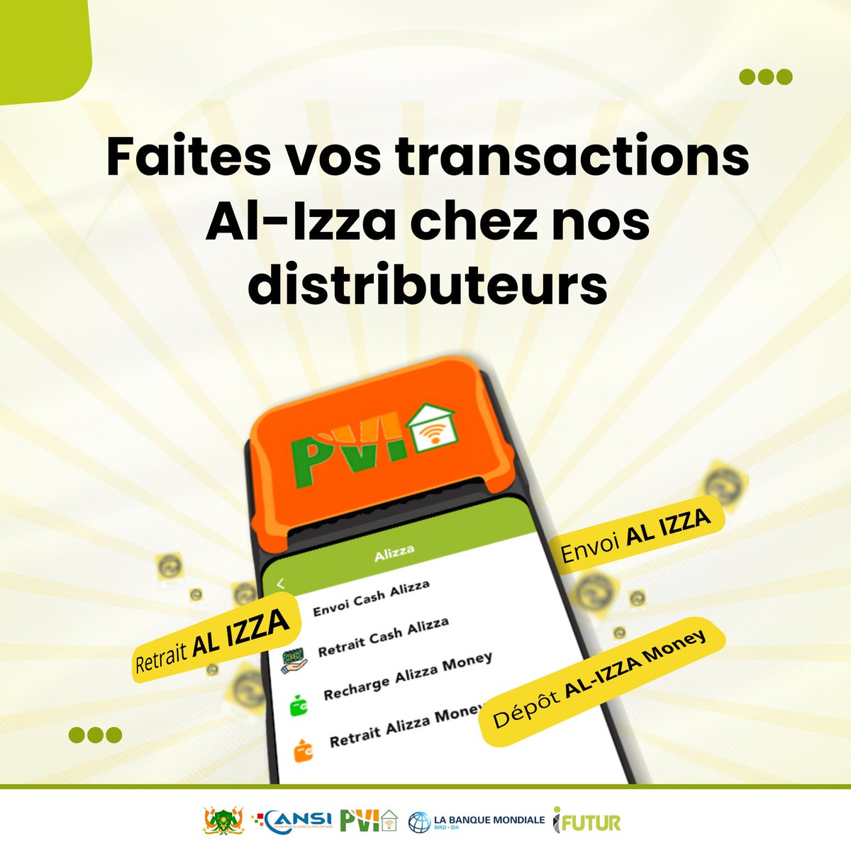 iPayMoneyy's tweet photo. Effectuez toutes vos transactions Al-Izza en toute simplicité chez nos distributeurs ! Envoi, retrait, recharge.
#Alizza
#Ifutur
#Transfertdargent
#Alizzamoney
***********************
📞 (+227)87 50 50 50
📧 Support@i-pay.money
🌐 https://t.co/bpwsyNFCFD https://t.co/gMbtYL3V3J
