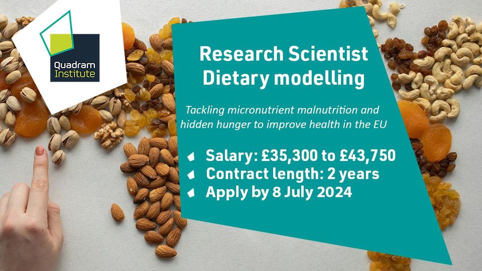 Food & Nutrition - NBRI (@fn_nbri) on Twitter photo We are looking for a Research Scientist to join our
Food and Nutrition -NBRI team <a href="/TheQuadram/">Quadram Institute</a> and work on dietary modelling part of the EU Zero Hidden Hunger project 🌍
£35,300 to £43,750
Closing date 8th July 2024
buff.ly/4cbtvba buff.ly/4cptYpQ We are looking for a Research Scientist to join our
Food and Nutrition -NBRI team <a href="/TheQuadram/">Quadram Institute</a> and work on dietary modelling part of the EU Zero Hidden Hunger project 🌍
£35,300 to £43,750
Closing date 8th July 2024
buff.ly/4cbtvba buff.ly/4cptYpQ