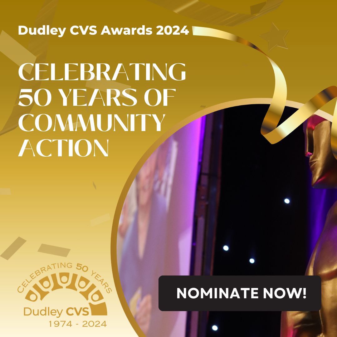 DudleyCVS's tweet photo. To celebrate our 50th, we are excited to announce that our annual awards will champion #Dudleyborough’s vibrant voluntary and community sector and those who have given their valuable time across five decades! Find out how to nominate: https://t.co/8e0su4ZudO #MonthofCommunity https://t.co/vd034mVWhC