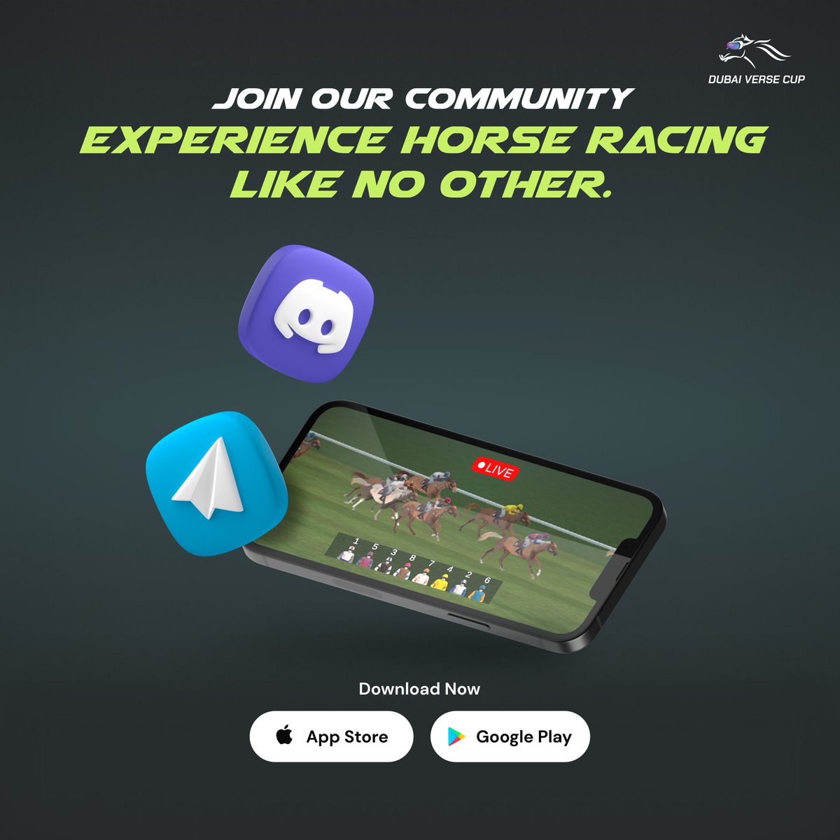 Join the Dubai Verse Cup community and experience the best in virtual horse racing! (Link in BIO) 🌐🏇

#DVCCommunity #VirtualRacing #RacingAdventure #DVCC #LaunchDay #Metaverse #AI #Web3 #VR #Entertainment #Horses #HorseRacing #Fyp