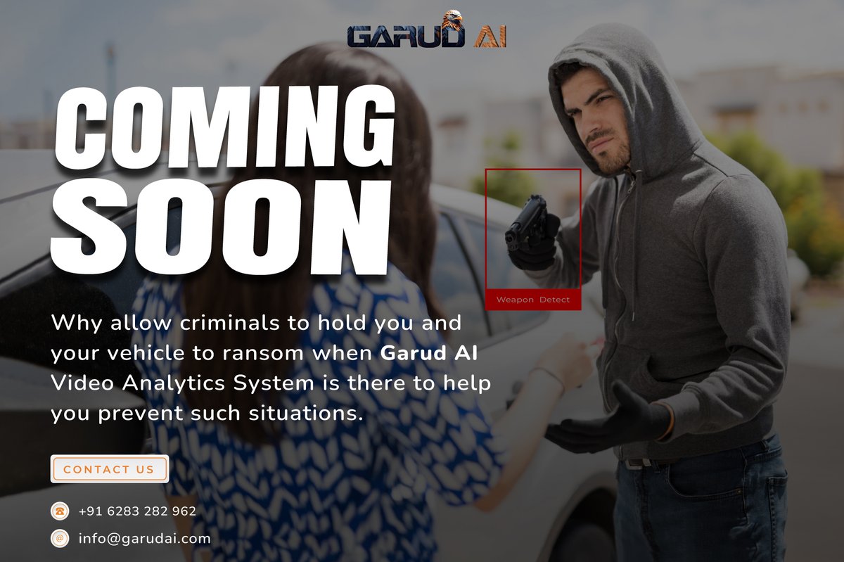 garud_ai's tweet photo. Protect yourself and your vehicle from criminals with the Garud AI Video Analytics System. Detect threats and prevent dangerous situations before they escalate.

🔒 #GarudAI #SafetyFirst #VehicleSecurity #CrimePrevention #AIProtection

📞 Contact us: +91 6283 282 962 https://t.co/vRDsdoaMur