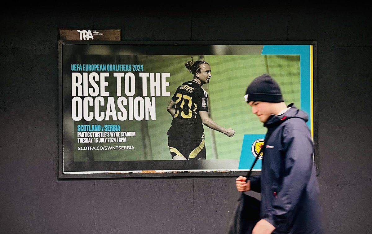 TPAposters's tweet image. @ScottishFA 

@WEURO ‘s qualifiers 2024
#risetotheoccasion
Scotland v Serbia 
@PartickThistle ‘s Wyre Stadium 
Tuesday, 16th July 2024 | 6pm

#sfa #weuros #weuro #scotlandvserbia #streetadvertising #SWNT #tpa