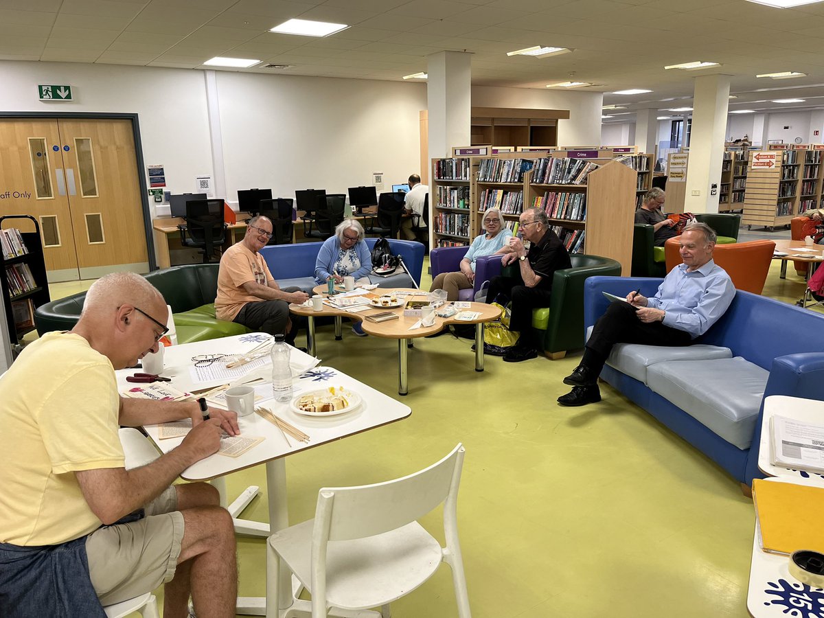 FOLIOsutcol's tweet photo. The lovely Elderberries are making banners for our walk to read &amp; support @BhamCityCouncil’s Sutton libraries on Saturday morning #BrumLovesLibraries https://t.co/do6VzfvptD