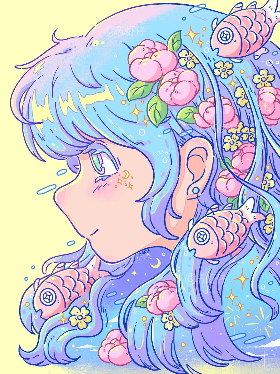 🌸🌙#illustration #Procreate