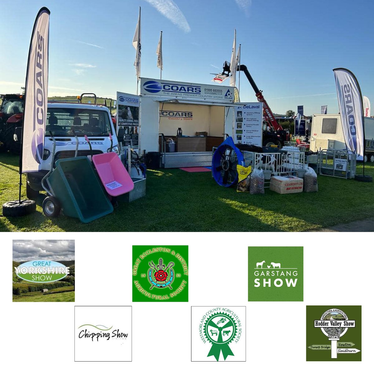 DeLaval_UK_IRE's tweet photo. ☀️  Meet the teams of Coars Ltd and DeLaval this summer! ☀️
 
🐮 Great Yorkshire Show July 9 - 12
🐂 Great Eccleston Show July 13 &amp; 14
🚜 Garstang Show August 3
🐏 Chipping Show August 24
🐄 Westmorland County Show September 11 &amp; 12
🌻  Hodder Valley Show September 14 https://t.co/bA4BQ9qvtl