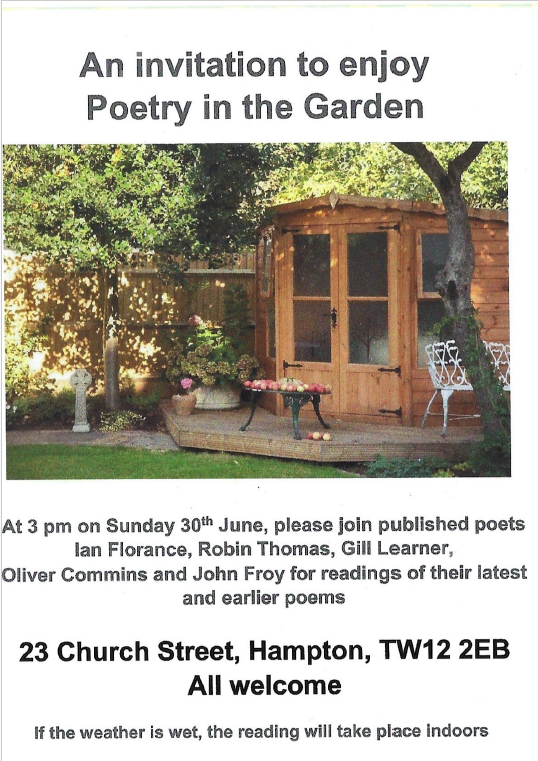 The extra "m" in Comins tells you some food poems will be available on Sunday afternoon - mmmm...