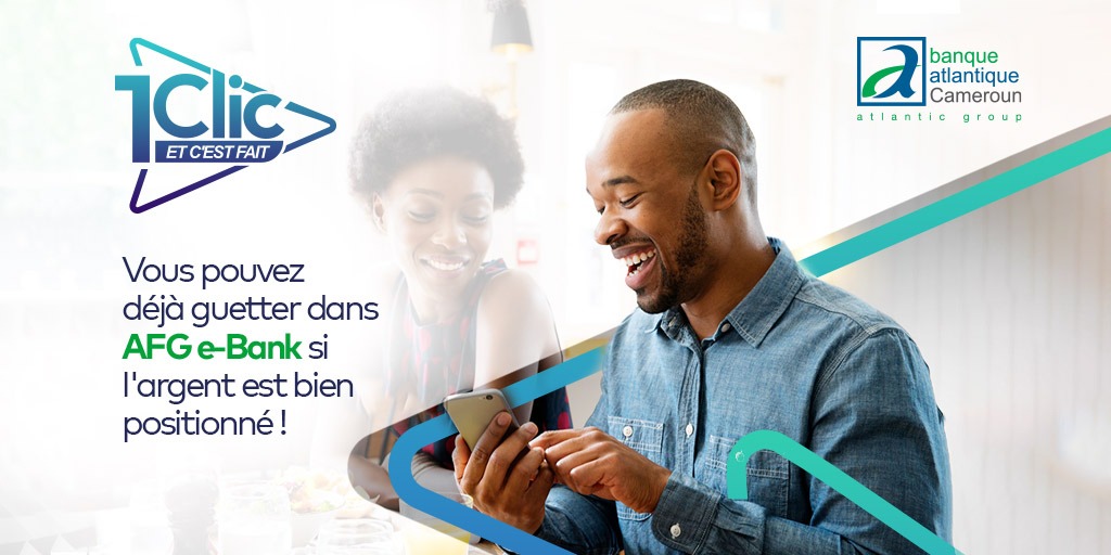 AFGBankCameroun's tweet photo. [𝐔𝐧 𝐂𝐥𝐢𝐜 𝐞𝐭 𝐜'𝐞𝐬𝐭 𝐟𝐚𝐢𝐭]
⏰ C'est la période... Et nous savons que vous voulez savoir...
🤳 En un clic, vérifiez si c’est déjà passé.😉 
Ouvrez 𝐀𝐅𝐆 𝐞-𝐁𝐚𝐧𝐤 et ayez une lecture claire de vos finances.💰

#1ClicetCestFait #Argent #Nkap #Salaire #AFGeBank #BACM https://t.co/yYgU8EtQK7