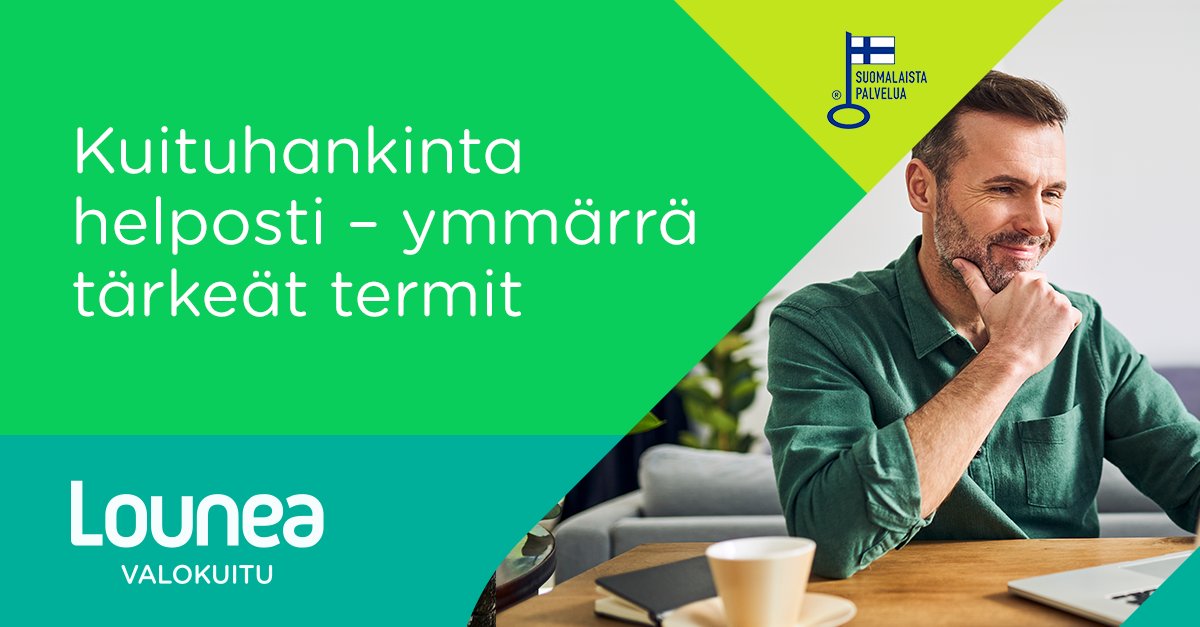 Ethernet-kaapeli, toteutuspäätös, yhteysnopeus, avoin #valokuitu.. kääk! #Lounea'lla haluamme tehdä valokuidun hankinnasta mutkatonta, siksi avasimme #valokuitu'un liittyvät tärkeät termit selkokielelle! ✍ 🧾️Ota kuituverkon perustermistö haltuun 👉 lounea.fi/ymmarra-valoku…