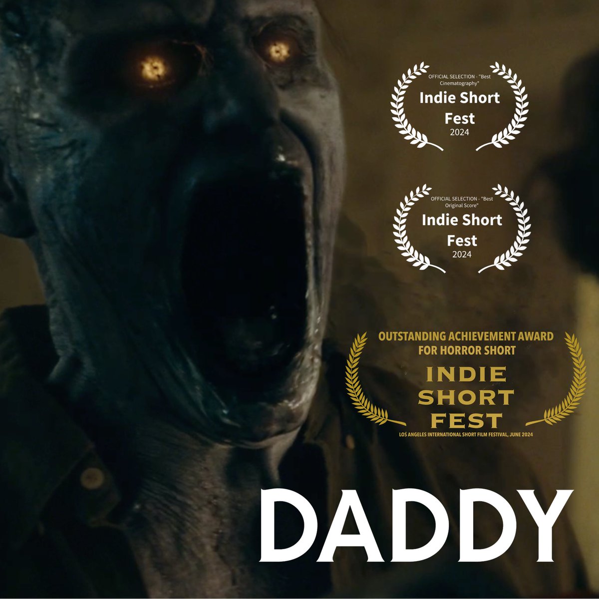 THIS IS A TRIUMPH! Outstanding Achievement Award for a Horror Short and Two (!) nominations for my short film DADDY at the LA INDIE SHORT FILMFESTIVAL! Extremely honored to be recognized! Thanks to cast &amp; crew and <a href="/jeffreyhoward33/">Jeff Howard</a> for believing in me!