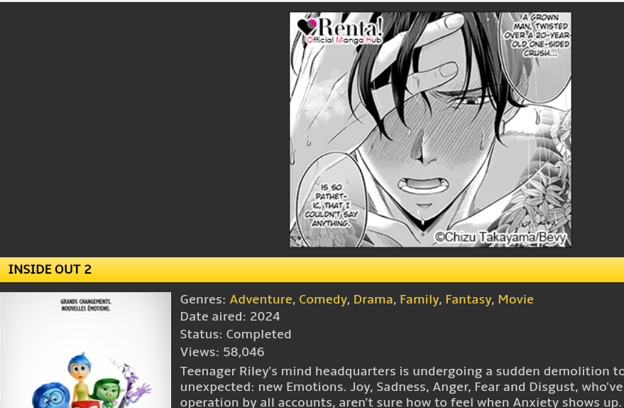 vampirebrick's tweet image. Bro I'm just trying to watch inside out 2 I don't need yaoi