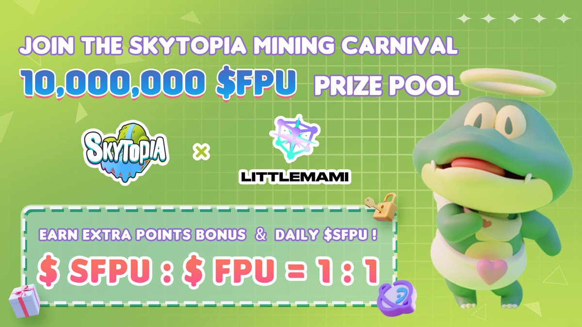 We're thrilled to join forces with <a href="/SkytopiaLabs/">Skytopia</a> for the Task System &amp; Mining Carnival!🤝

Complete tasks, earn contribution points, and score $SFPU daily! Swap $SFPU 1:1 for $FPU Airdrop!🪙🪂

PassCard holders enjoy extra points for the campaign daily! Boost your $FPU earnings