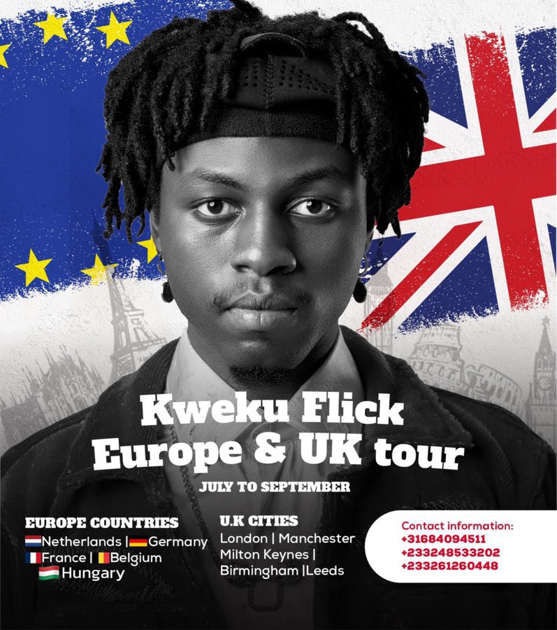 streets_fav1's tweet image. 🚨🚀: @KwekuFlick has announced his Europe and UK Tour from July to September!

Ghana boys are outside this year! 🇬🇭🔥

#AddMore
#AccrasMusicLeader