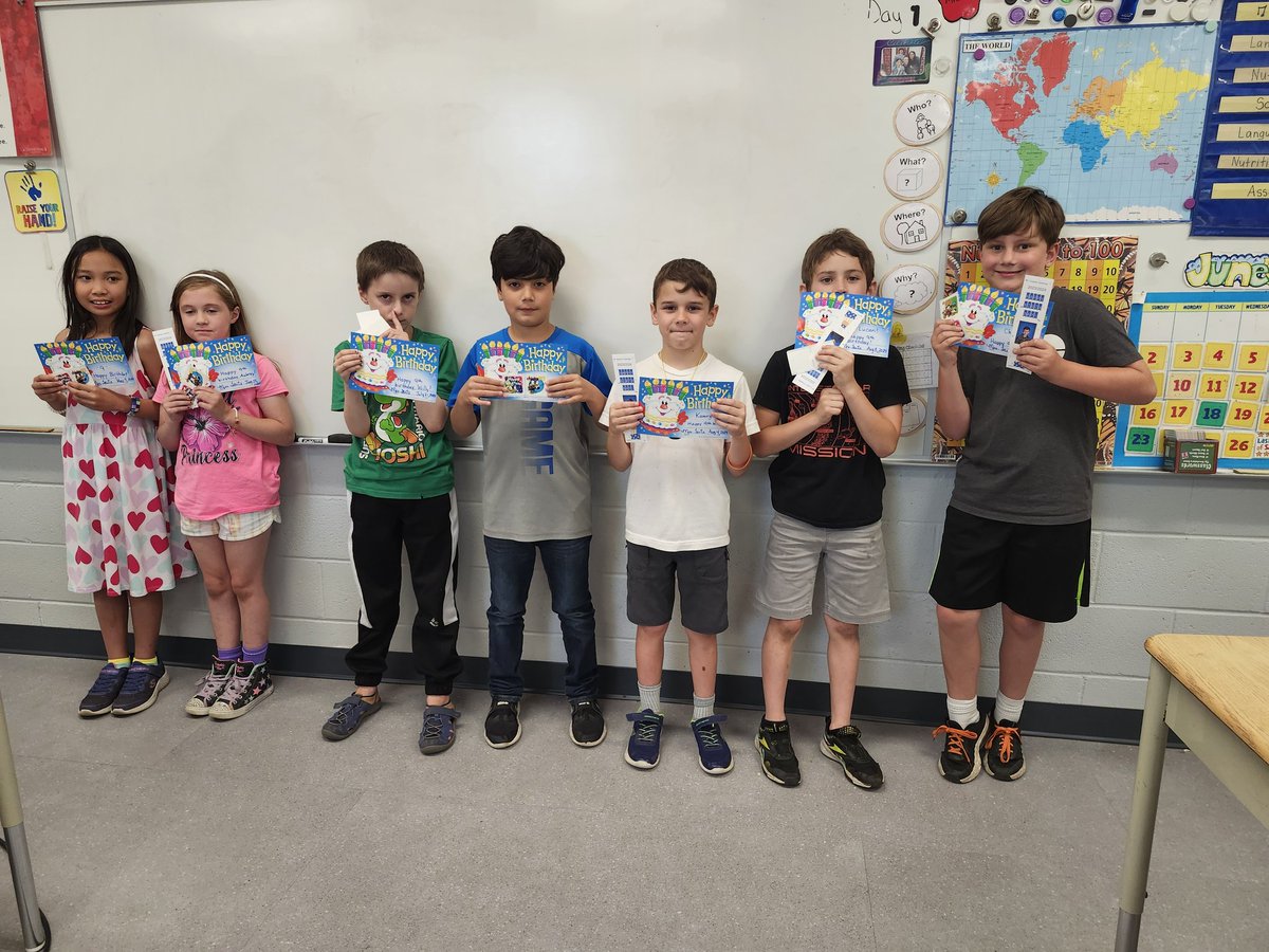 Our class Summer birthdays!  Love celebrating these heading into the best season ever! *not shown: Mrs. Tarte #june30 birthday! Have a great time celebrating!  <a href="/ibpyp/">IB PYP</a> #caring <a href="/GlenwoodGriffin/">Glenwood Griffins</a>