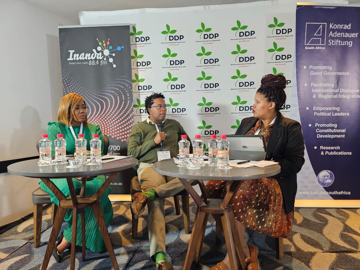 <a href="/kaylanpk/">Paul Kariuki</a> <a href="/KAS_SouthAfrica/">KAS South Africa</a> <a href="/inanda884fm/">Inanda FM</a> <a href="/AntonHarber/">Anton Harber</a> <a href="/MediaMattersZA/">Media Matters</a> Panel discussion underway! 

ESI Project Manager: Project Vote, Yanga Malotana is in conversation with Nomshado Lubisi (<a href="/MediaMattersZA/">Media Matters</a>) and Jovial Rantao (<a href="/IECSouthAfrica/">IEC South Africa</a>) 

#DDPMediaSummit24