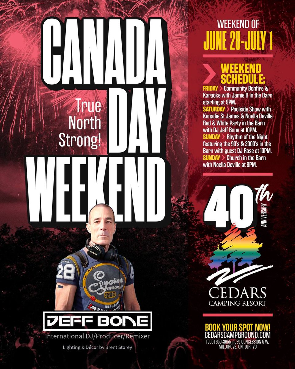 This weekend, it’s all about 𝗧𝗵𝗲 𝗥𝗲𝗱 𝗮𝗻𝗱 𝗪𝗵𝗶𝘁𝗲 𝗣𝗮𝗿𝘁𝘆 at Cedars Campground!  I'm stoked to be DJing this epic annual event. Joining me is Brent Storey, bringing the ultimate lighting and décor. Let's turn up and make some noise!
#housemusic #techhouse #event