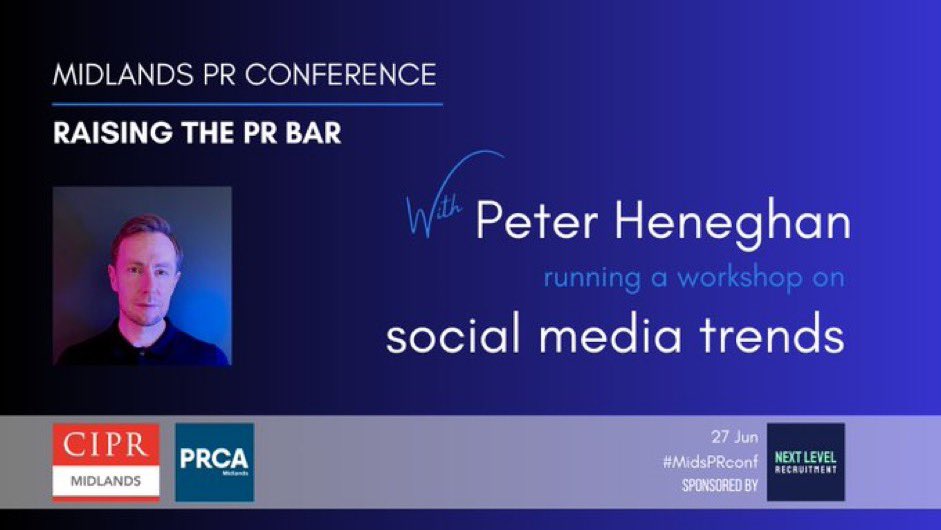 Welcoming <a href="/PeterHeneghan/">Peter Heneghan</a> to lead on one of our three morning breakout sessions diving into #socialmedia trends at #MidsPRConf Top takeaway to combo <a href="/firefliesai/">Fireflies.ai</a> with <a href="/ChatGPTapp/">ChatGPT</a> to power up content generation