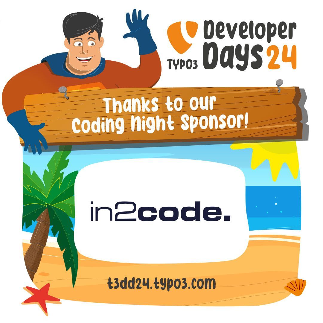 typo3's tweet image. A huge shoutout to in2code for sponsoring our Coding Night at TYPO3 Developer Days 2024! 🌙
🌐 in2code.de
Get ready for an unforgettable night of coding! 🚀💻
___________
#TYPO3DeveloperDays #CodingNight #in2code #T3DD24