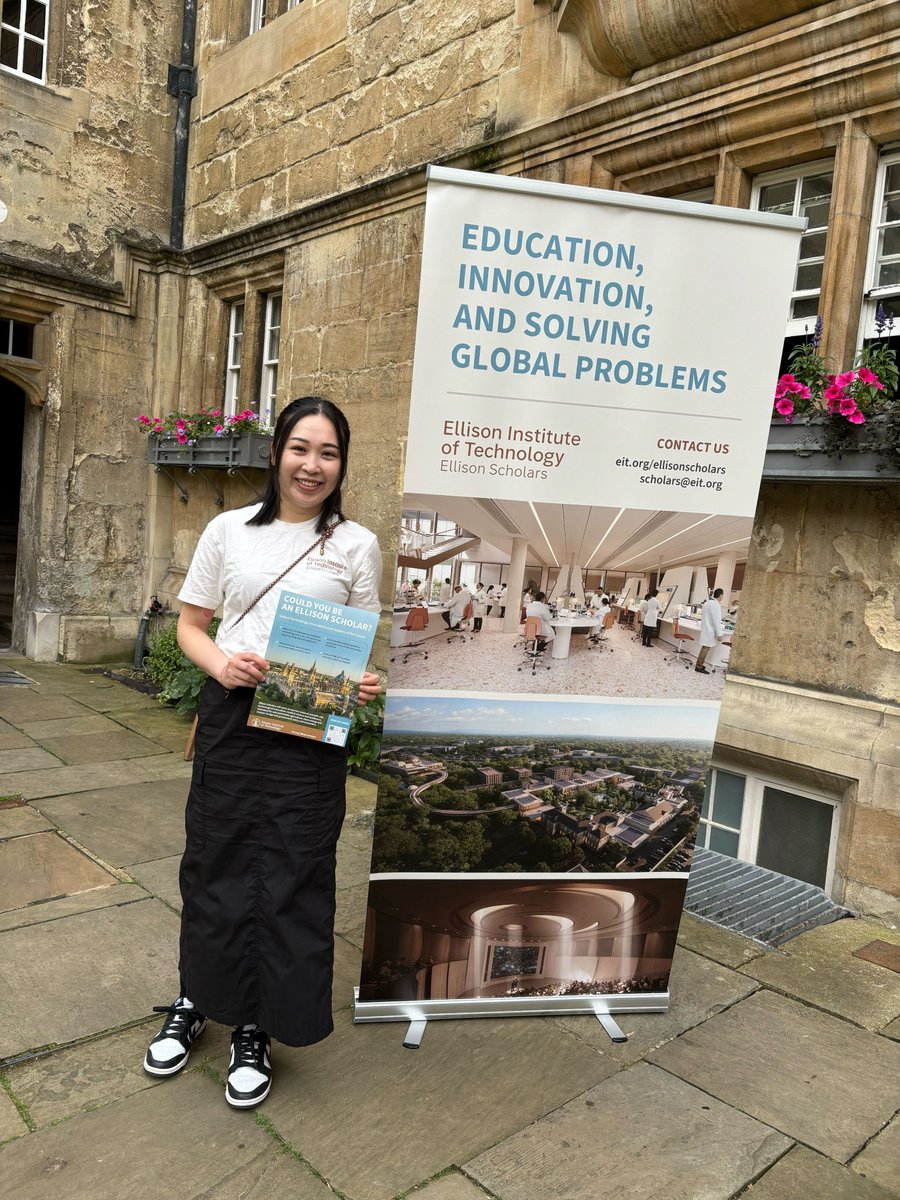 Laura Lewis (@dr_laura_lewis) on Twitter photo Day 2 of #OxOpenDays! We are excited to meet more potential students passionate about driving technological innovation. Swing by our stands at <a href="/JesusOxford/">Jesus College Oxford</a> and <a href="/StCatz/">Steal cat</a> to discover how you can become an #EllisonScholar and shape the future of technology with us.
<a href="/UniofOxford/">University of Oxford</a> Day 2 of #OxOpenDays! We are excited to meet more potential students passionate about driving technological innovation. Swing by our stands at <a href="/JesusOxford/">Jesus College Oxford</a> and <a href="/StCatz/">Steal cat</a> to discover how you can become an #EllisonScholar and shape the future of technology with us.
<a href="/UniofOxford/">University of Oxford</a>