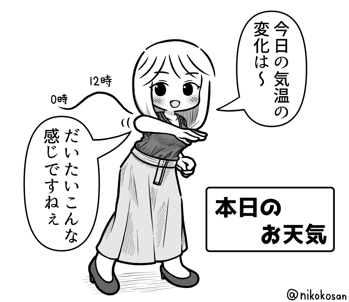 やっぱりこれ(曖昧お天気お姉さん)ですね。これも今の力で新作描きたさはあります #これでフォロワーさん増えました
