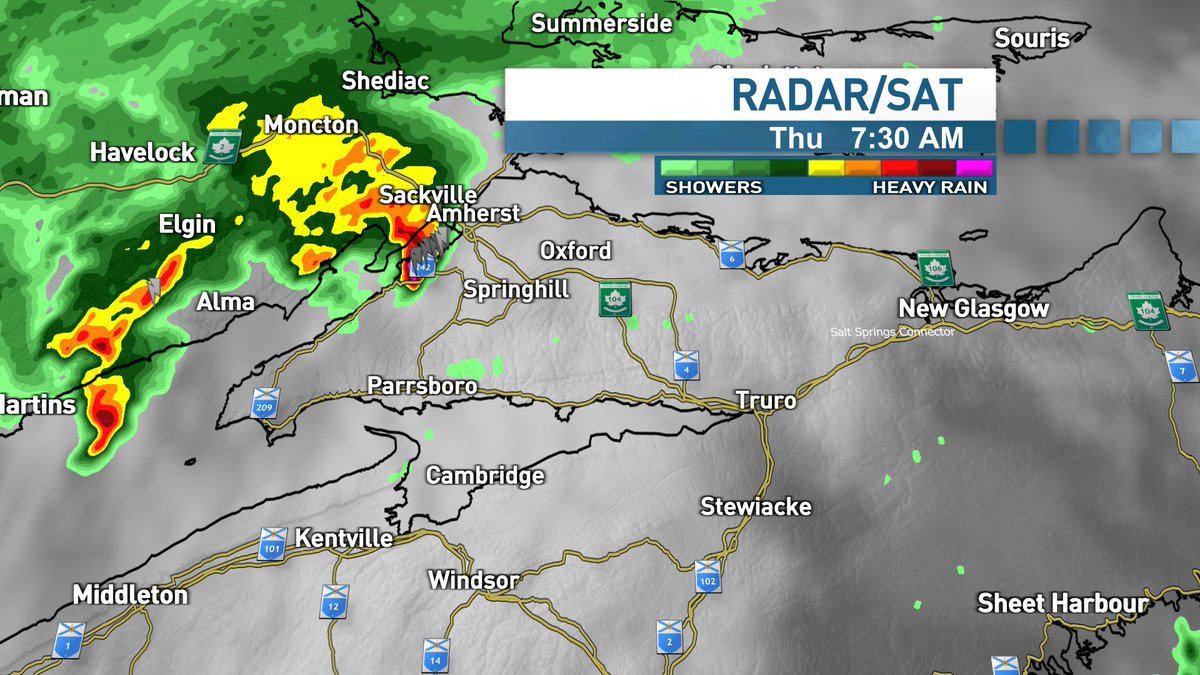 tsimpkin's tweet image. ECCC has issued a severe thunderstorm watch for Cumberland county. These thunderstorms are capable of producing torrential rain in localized areas. Warnings are still in effect for the NB Fundy coast. #nbstorm #nsstorm