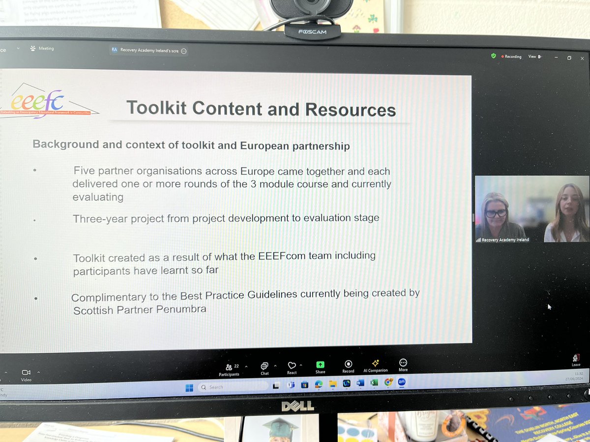 Claire and Tríona partners from the <a href="/IreRecoveryAcad/">RecoveryAcademyIre</a> presenting the toolkit.