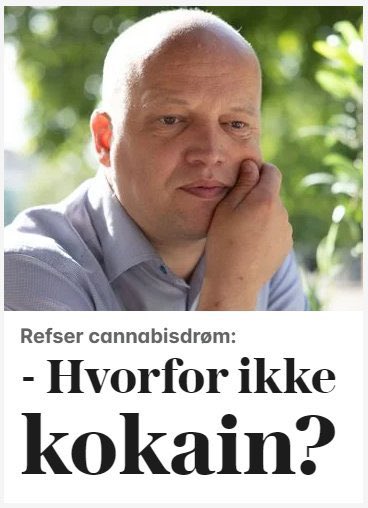 Stå på Trygve Skaug du som tørr å snakke fra levra å si det som det er👏🏻Vi ska ikke la oss gjerne vaskes a venstre vridde dop huer som ska ha GRATIS dop på State’ns regning😡Vi i Norge i Norden er imot dop,Hjemme brent duger å har aldri skada noen det veit jeg fra egen oppvekst👍🏻