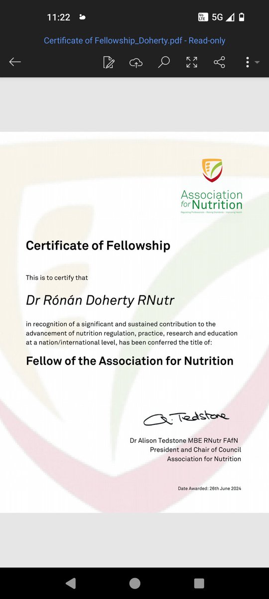 Absolutely delighted to be awarded fellowship of the <a href="/AfN_UK_/">AfN</a>