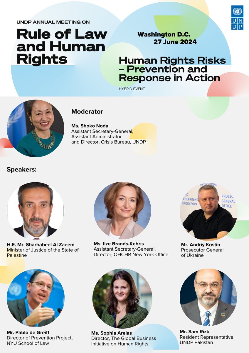 Join us today for the #UNDP panel “Human Rights Risks – Prevention and Response in Action” where we will discuss how investing in human rights can prevent conflicts and promote sustainable development. 

👉 Register here: go.undp.org/ZFj