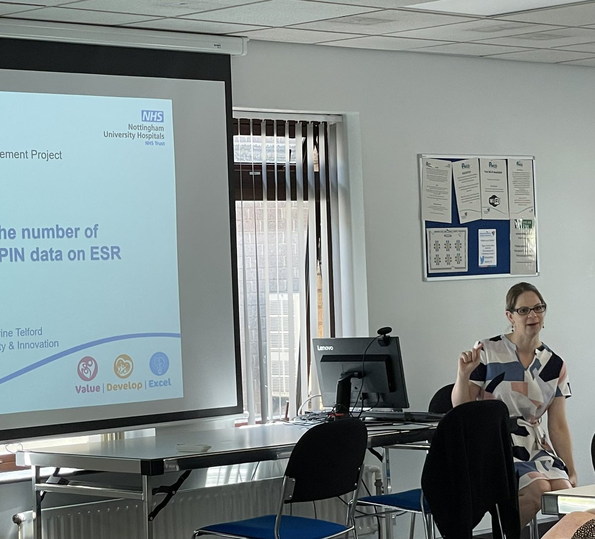 NUH_LEO (@nuh_leo) on Twitter photo <a href="/CTelford33/">Catherine Telford</a> presents her project which has seen improved processes for recording NMC PIN on ESR, now at 99.5% <a href="/CTelford33/">Catherine Telford</a> presents her project which has seen improved processes for recording NMC PIN on ESR, now at 99.5%