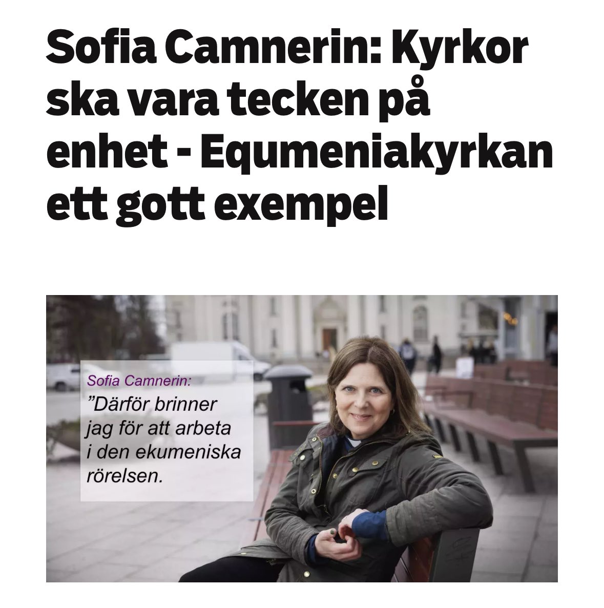 ”Enhetens väg är svår, vacker och livsviktig, som aktivt behöver väljas, i varje tid.”

sandaren.se/nyhet/sofia-ca…