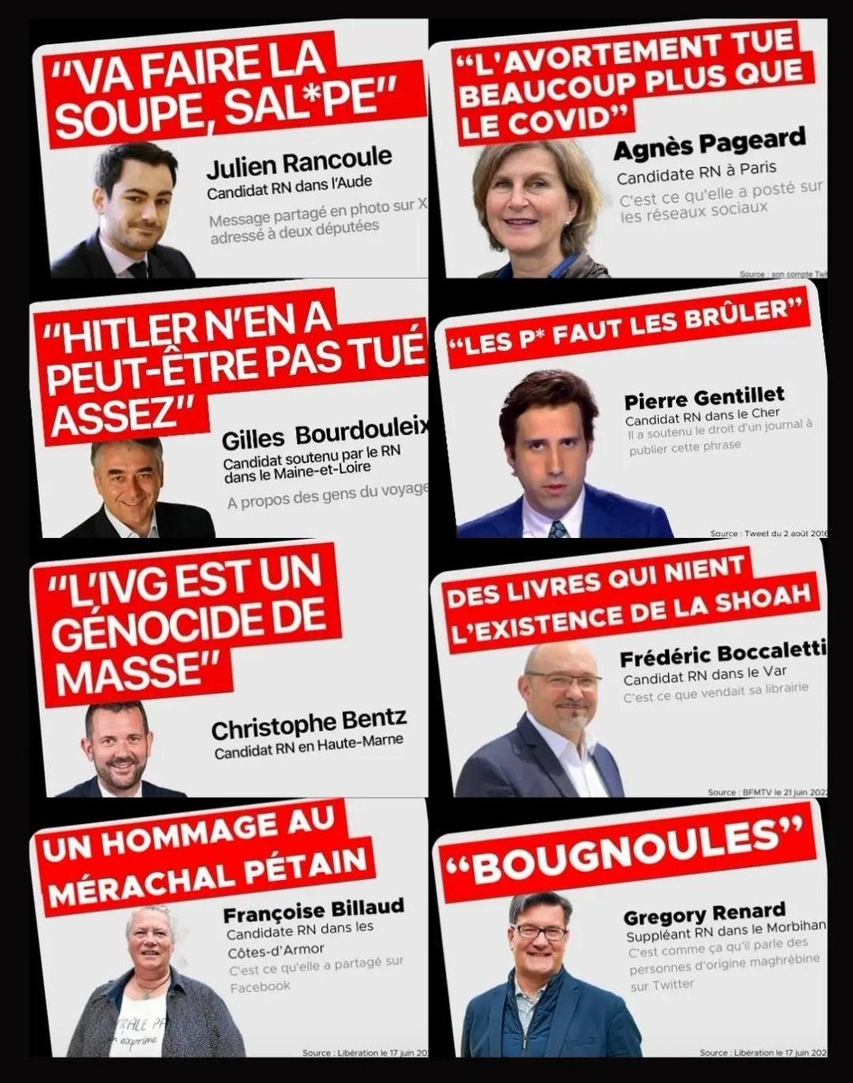 NassiraELM's tweet image. C&apos;est quoi le Rassemblement national de Jordan Bardella et de Marine Le Pen ? C&apos;est ça ! 

Partagez ce visuel partout autour de vous !