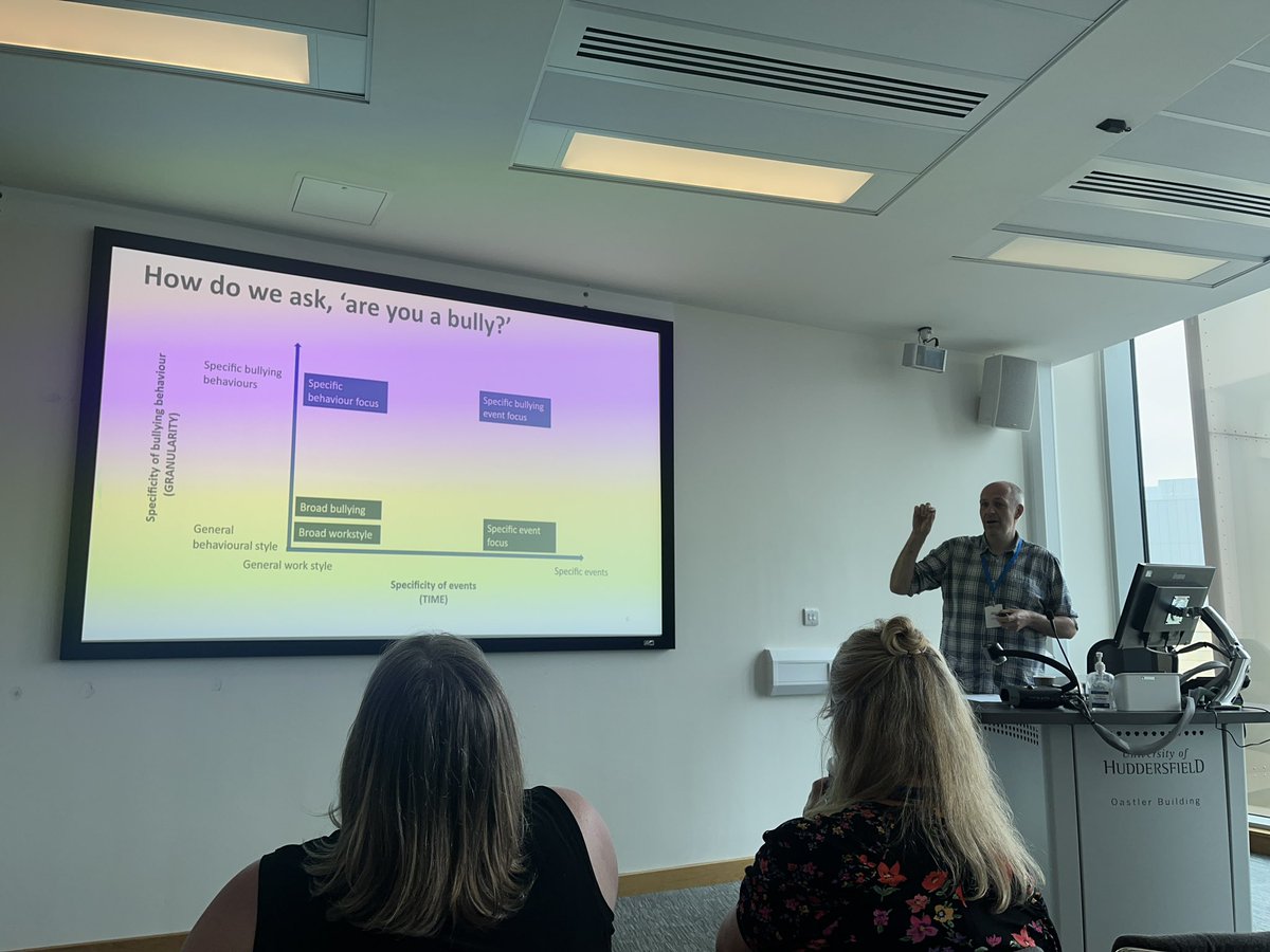 Fantastic talk from <a href="/neilljthompson/">neill thompson</a> analysing how we ask ‘are you a bully?’ at #IAWBH2024 #IAWBH24