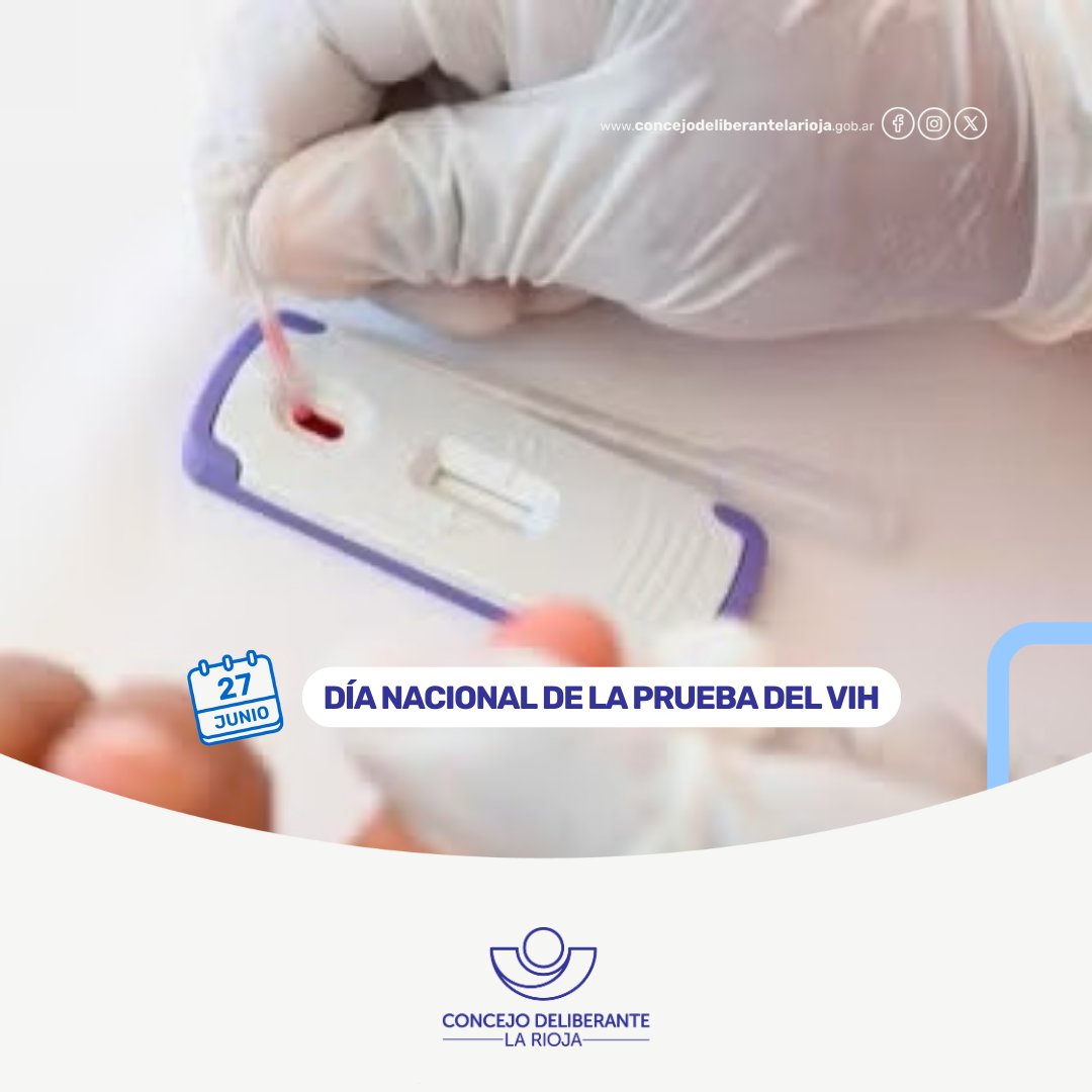 📆 #27dejunio | Se declaró de Interés Municipal el plan de acción referente al “Día Nacional de la prueba del VIH”, Con la Ordenanza N° 6473, para generar conciencia, promover acciones reales y reducir el estigma asociado con el VIH.