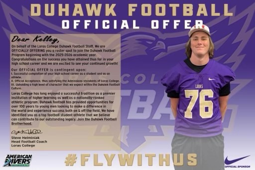I'm very thankful for this offer to continue playing the game I love at the next level. Thanks <a href="/CoachHLorasFB/">Steve Helminiak</a> <a href="/LorasCollegeFB/">Loras Football</a> <a href="/HuntleyFB/">Huntley Red Raider Football</a>