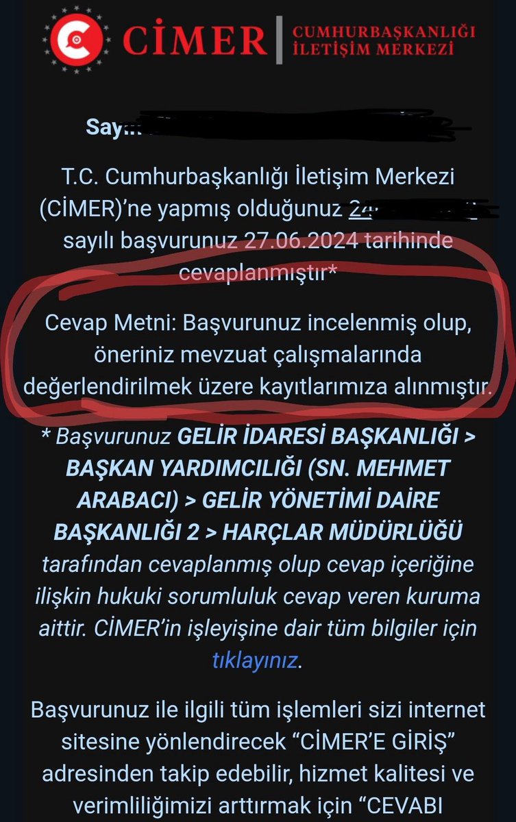 Sadece ne kadar kalabalık olduğumuzu gösterebilsek,

 yurt dışı çıkış harcı zammını engelleyebiliriz.

Hala CİMER’e yazmayan varsa hatırlatıyorum.