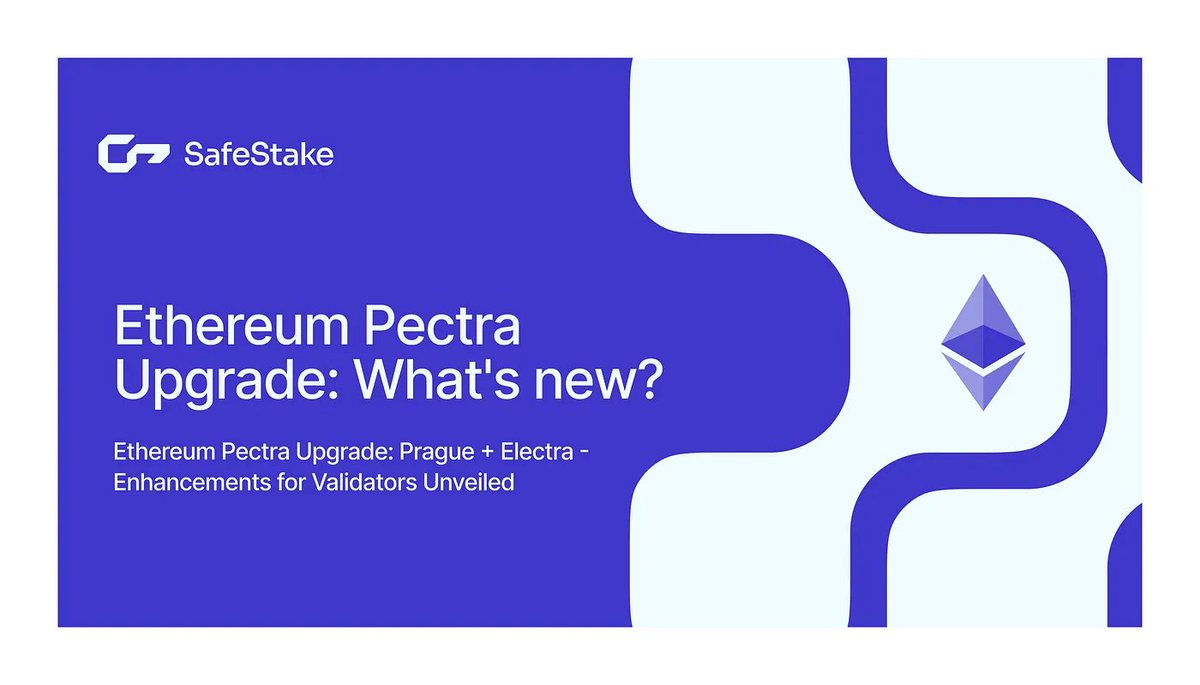 SafeStakeDVT's tweet photo. A new article is hot off the presses from SafeStake staff writer @Daniejjimenez π₯
π Check out the first in a series aimed at expanding knowledge and understanding about the upcoming Pectra upgrade for Ethereum. π€
π https://t.co/Gqny2lzd0h
#Pectra #Ethereum #EIP #LFGDVT $DVT