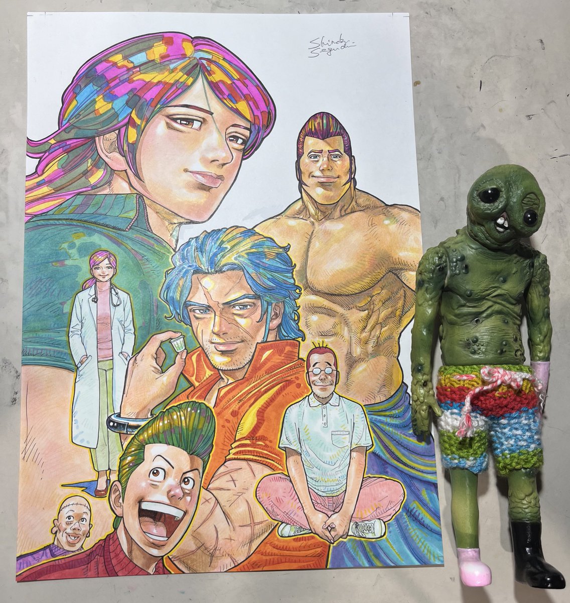 囚人リク外伝の表紙イラストの途中経過を少し撮っておいたものです