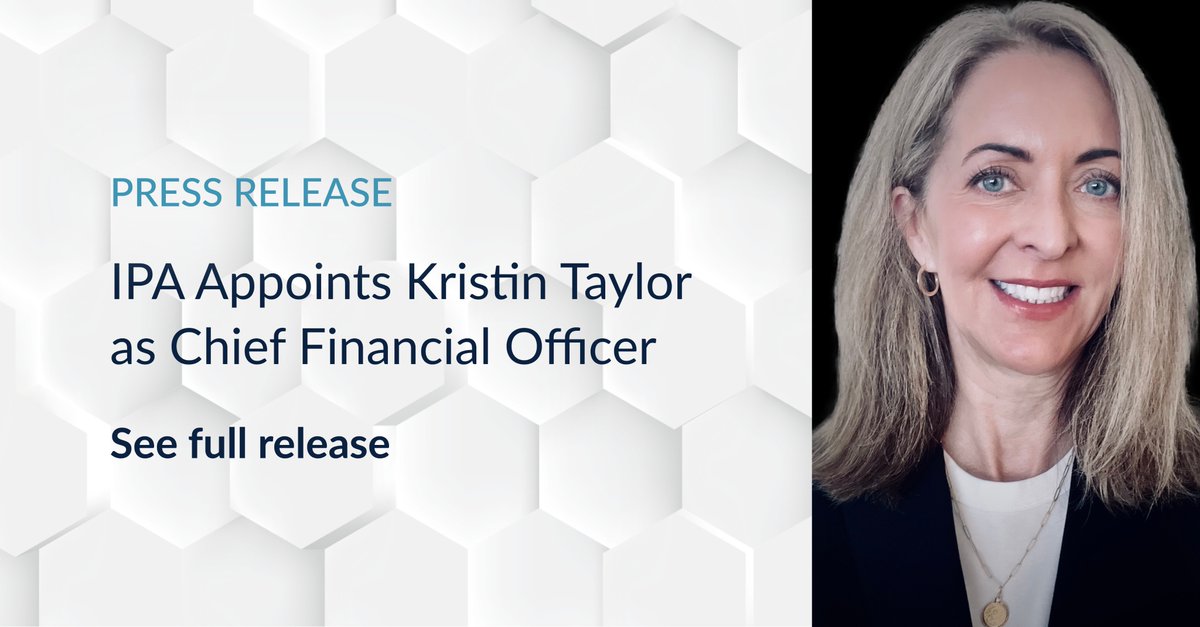 ImmunoPrecise Appoints Kristin Taylor as Chief Financial Officer.   
Ms. Taylor is a seasoned financial executive with extensive experience in both early-stage and large growth companies, including those privately held, private equity-backed, and publicly listed. She has a strong