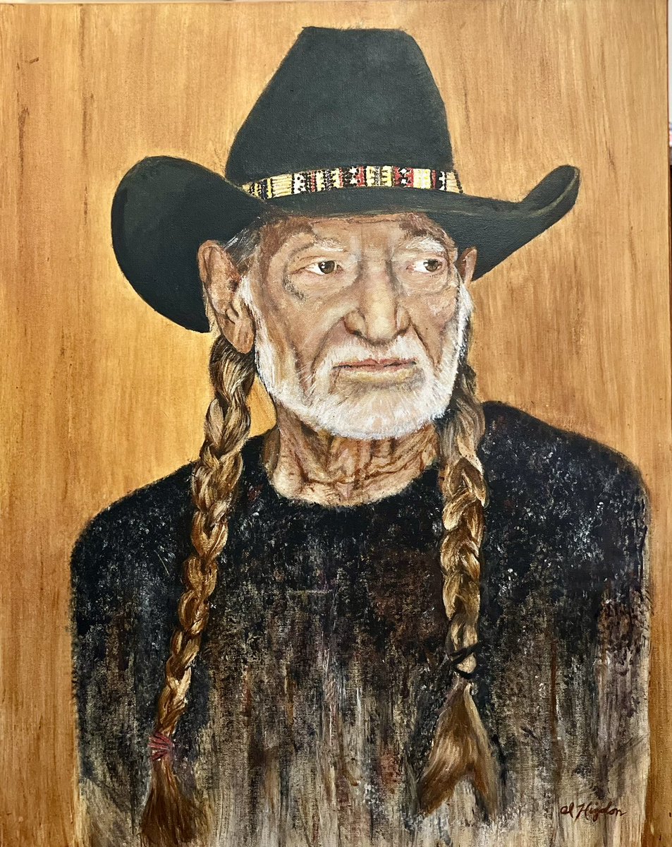 AlHigdonART's tweet photo. Finished “Willie Nelson” portrait. 22x28 inch acrylic on canvas. https://t.co/OfVrUGXWUr
