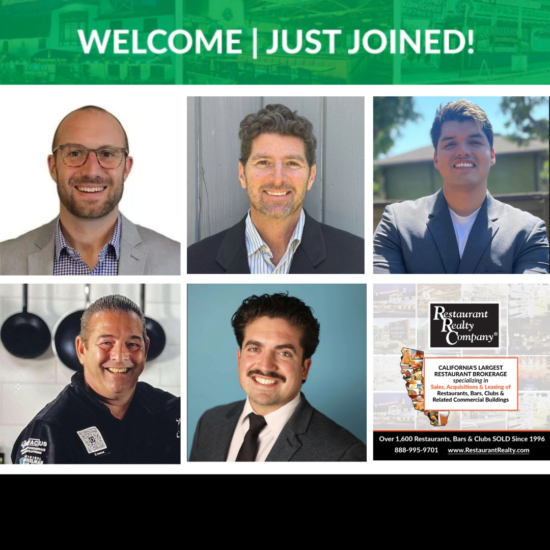 RRealty's tweet photo. Warm welcome to Restaurant Realty's newest agents who joined our
LA County team: Brian Blosser, Manolo Luque, Michael Pauwels and Zachary Rager
Northern CA team: Dan Baker
#restaurantrealty #seasonedpros
Former #restaurantowners #restaurantoperators
Serving your needs! https://t.co/dBYbvA3Abm