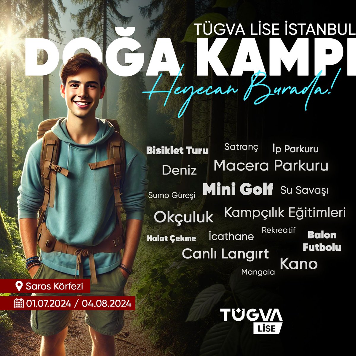 tugvalise's tweet photo. Arkadaşlar hazırsanız başlıyoruz! 😎

Aylardır sabırsızlıkla beklediğimiz TÜGVA Lise İstanbul Doğa Kampı başlıyor! 🚀

Heyecan, macera ve aksiyonun merkezi Saros Körfezi'ne davetlisin! 😉

Enerjini de #AlGel! ⚡️

Başvuru: https://t.co/guxWqHZpOC

#TÜGVADoğaKampı #HeyecanBurada 🏕 https://t.co/AKTlq6xZkz