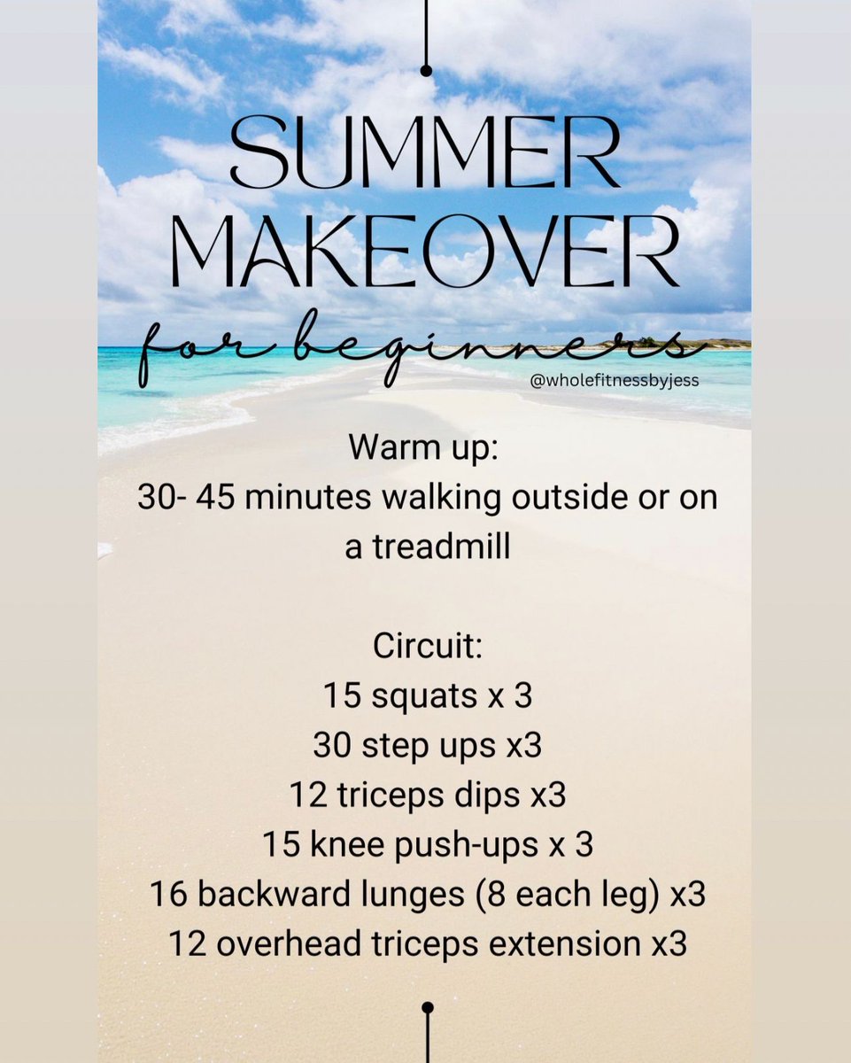 WFitnessbyJess's tweet image. Looking for the perfect Summer makeover? This workout is a great start to get you on track to meet your goals!

#summermakeover #beginnerworkouts #summer #workout #takeitoutside