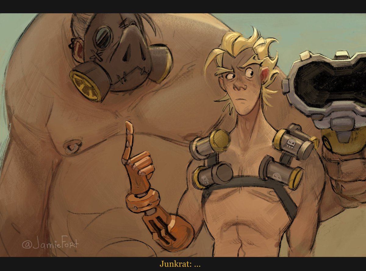 FortJamieson's tweet photo. ✨Them✨
These bobas live in my head rent free 😵‍💫

#Junkrat #Roadhog #Overwatch #digitalart https://t.co/FmCK4dHemE
