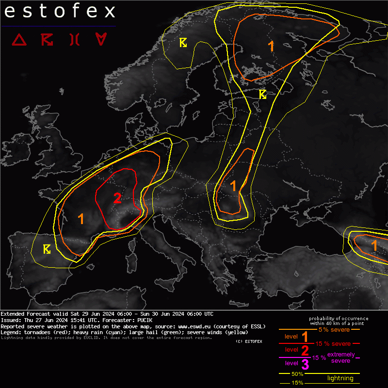 Potentially high-end severe weather situation is forecast across E France, NW Italy, Switzerland and W Germany. Read more at estofex.org