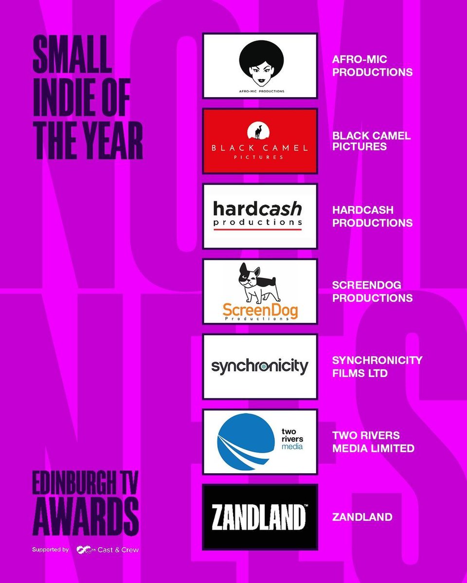 zandlandfilms's tweet image. Very proud to be nominated for Small Indie of the Year at the Edinburgh TV Festival - Supported by Screen Scotland!

Well done to everyone at ZANDLAND and it’s great to be amongst all the other amazing companies.

#EdinburghTVAwards #TV #Film #Indie #Production #ZANDLAND