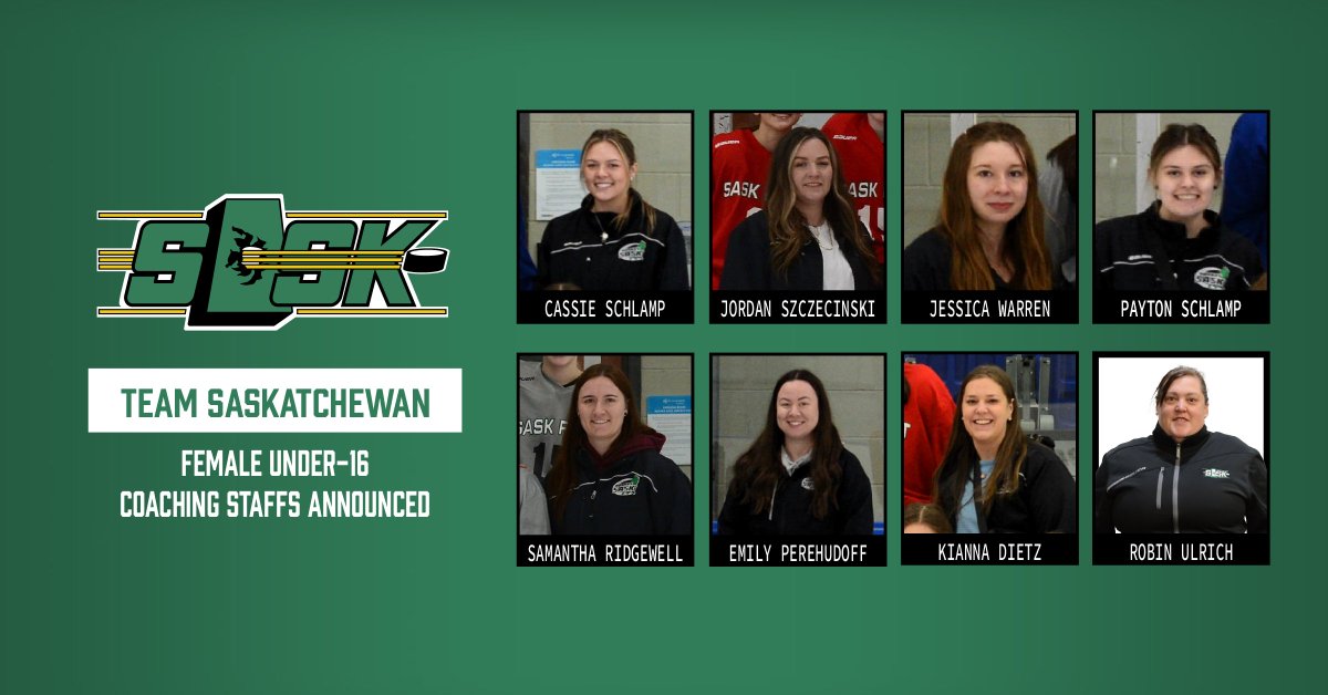 🟢NEWS⚪️ | All-Female Coaching Staff Announced for Team Saskatchewan Female U16 Program Ahead of Showcase Tournament

 For more information, visit the link below. ⤵️

🔗 | hockeysask.ca/news/listing/a…

#SaskFirst