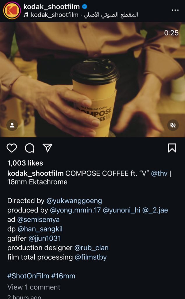 vantelom1's tweet photo. @/kodak_shootfilm has posted taehyung's ad on ig https://t.co/v9ImPj0B2G