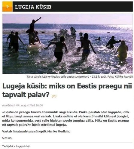 SiimP2rn's tweet photo. @Helendus Tuleb alati see vana artikkel meelde, kui need kuumalained saabuvad 😂 https://t.co/9fJH1eIhTO
