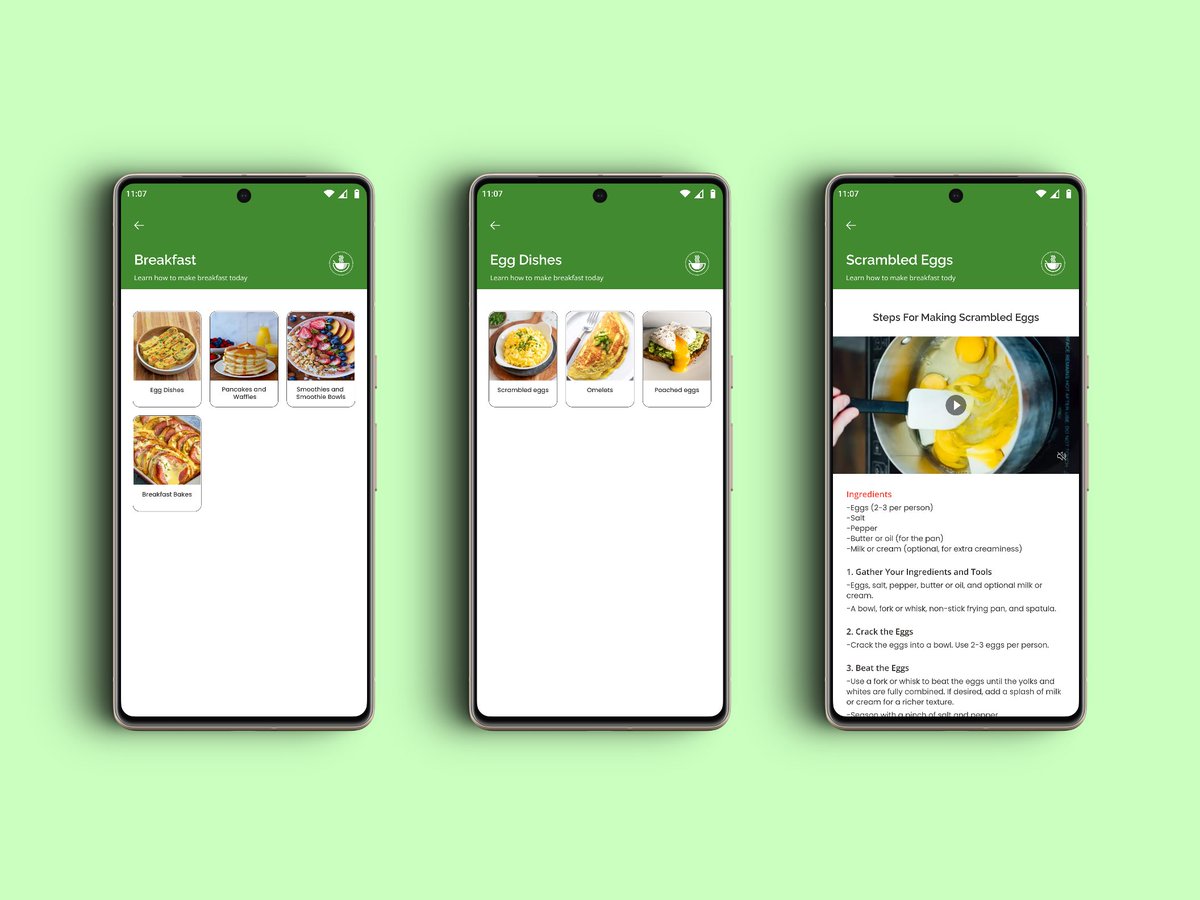 monikamicable's tweet image. I designed this cooking teaching app &quot;Cook Wise&quot; Currently, I have finalized the user interface design and user experience design.
Key features like recipe browsing, video tutorials, and an interface to comment on videos.
#uiuxdesign
#mobileapp
#teachingapp 
@Mxnasseh